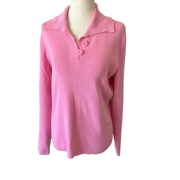 Vintage Talbots Made in Hong Kong Cotton Blend Stretch Long Sleeve Sweater NWT - Picture 1 of 7